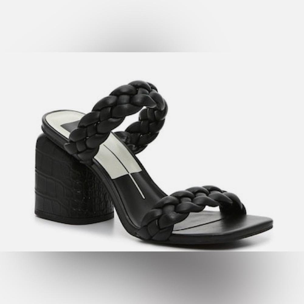 Dolce Vita Natie Reptile Embossed Block Heel Slide Sandals